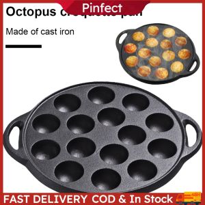 Durable Cast Iron Grilling Pan with 15 Holes Nonstick Surface for Versatile Cooking of Meat Vegetables and More