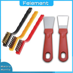 5pcs/Set Kitchen Cleaning Spatula Stove Cleaning Brush With Scraper Groove Cleaning Brush