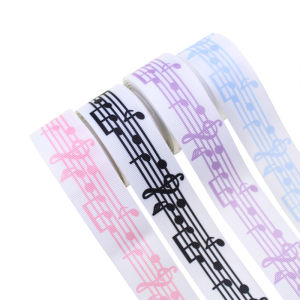 38mm Heat Transfer Colorful Piano Keyboard Musical Symbol Printing Grosgrain Ribbon Gift Packing Crafts Accessories