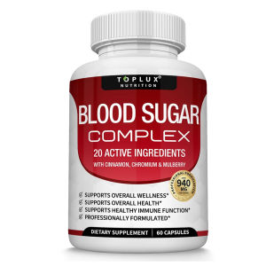 Premium Natural Blood Sugar Complex Supplement for Men & Women - Naturall 20 Herbs and Vitamins with Cinnamon Non-GMO Vegan2026