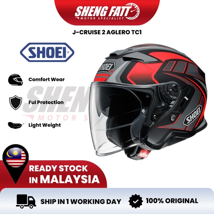 SHOEI J-Cruise Aglero TC1 Helmet Motor Visor Topi Keledar