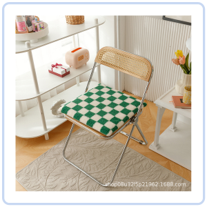 【Rainbow Culture】 Checkered Memory Foam Seat Cushion / Removable Washable Non-Slip Chair Pad for Office Dorm and