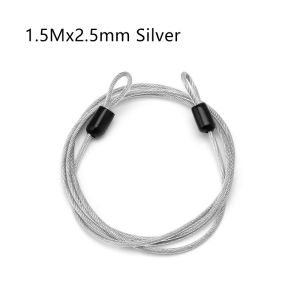 1.5M/2M Multipurpose Stainless Steel Wire Cable Bicycle Security Safety Rope Anti-theft Bike Lock Wire Braided Rope