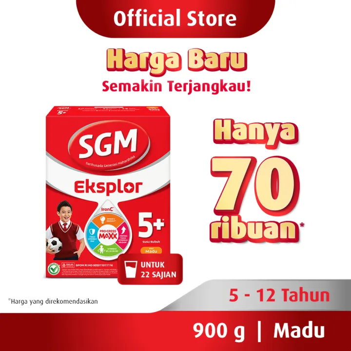 SGM Eksplor 5+ dengan IronC Susu Bubuk Rasa Madu 900GR