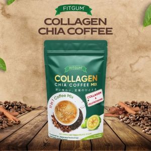 FITGUM 20X Collagen Chia Coffee 11 in 1 Coffee Mix Slim Body Weight Loss Bright Skin