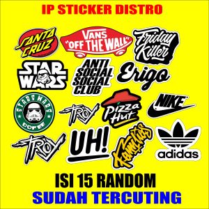 Sticker DISTRO 110 pcs sudah di potong (1 lembar isi 18 pcs) - Sticker Pack Variasi List Sticker Pack DISTRO 05 Design IP Sticker