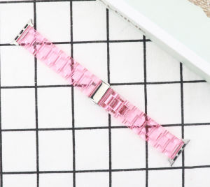 Resin Watch Strap Compatible with Apple Watch Ultra 2 49mm Transparent Steel Strap iWatch Series 9/8/7/6/5/4/3/se 2 Watchband 45mm 41mm 40MM 44MM 42mm 38mm