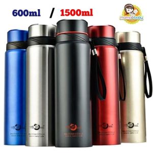 🔥[READY STOCKS]🔥1500ml 1000ml 600ml Large Capacity 304 Stainless Steel Vacuum Flask Thermos Keep Warm and Cold Bottle 大容量保溫杯