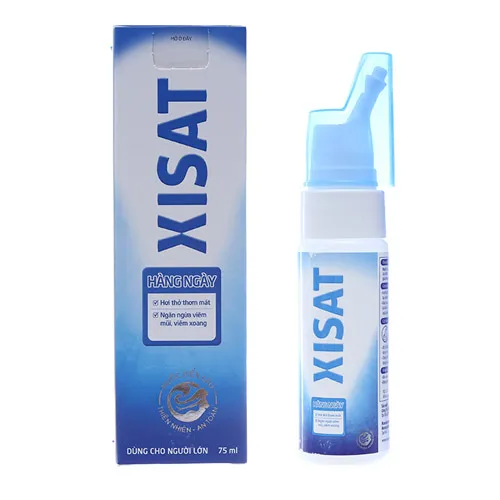 Dung dịch xịt mũi nước biển xanh Xisat - nước muối biển vệ sinh mũi