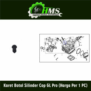 Karet Botol Silinder Cop GL Pro (Harga Per 1 PC) - Rubber Oil Seal Sil Silinder Head Kop Honda