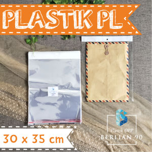 ( 100 Lembar  ) Plastik Display 30 x 35 Cm - Plastik Perlize - Plastik OPP Gantung