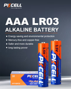 AAA PKCELL Alkaline Batteries 60 pieces