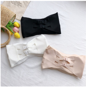 Malaysia 🇲🇾 Ready Stock Women Elastic Comfy Padded Strapless Seamless Tube Bra with 2 Hook Free Size