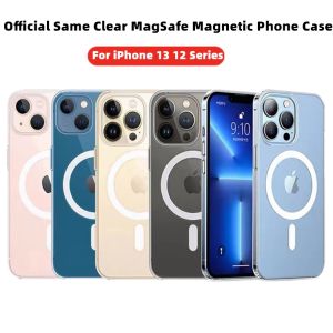 Official Same Clear Phone Case with MagSafe For iPhone 16 15 14 13 12 Pro Max 16 Plus Magnetic Wireless Charging Case Back Cover For iPhone 15 Pro 14 13 12 Mini Shockproof Protection Transparent Casing