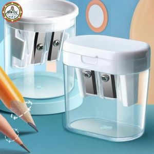 BIN LU Minimalist Transparent 2-Hole Pencil Sharpener Sharp Metal Blade Sturdy Plastic Case Shavings Container School Supplies Student Essentials Gift Ideas Giveaways Back to School 2026 Stationery PH Mura Sulit Ready Stock Fast