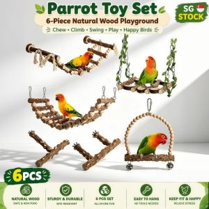 100% Pepper Tree Bird Perch Set 6pcs Parrot Toy Stand Suitable for Various Birds