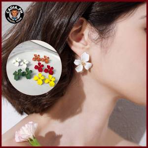 Cadia.PH - Korean Daisy Petal Flower Rear Wear Long Ear Stud Earring