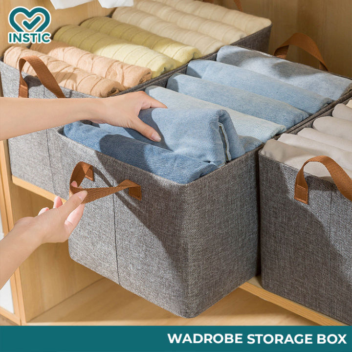 INSTIC Wardrobe Storage Box | Space Saving Foldable Organizer Box For ...