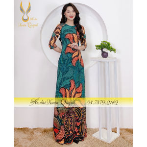 Áo Dài Truyền Thống Họa Tiết Hoa Vân Đá Duyên Dáng Lụa Habutai K94 - Áo Dài Xuân Quỳnh