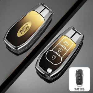Bao đựng chìa khóa kim loại vỏ bảo vệ chìa khóa điều khiển từ xa móc khóa cho Ford Figo 2017 Mondeo 5 Fiesta Mk8 Everest Ranger Fusion Kuga Escort F150