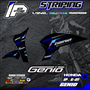 (cod) striping GENIO- sticker striping variasi list honda GENIO IP.G-01 design ip striping