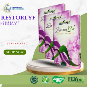 RESTORLYF Longevity Formula (30vcaps) - Brain & Memory Support - Natural Ingredients - FDA Registered - Dietary Supplement - No Artificial Additives