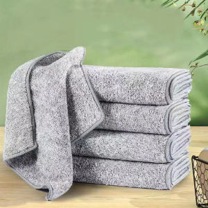 Household Cleaning Dish Towel 15pcs Kitchen Thickened Bamboo Charcoal Fiber Absorbent Rag For Home Dishcloth Kitchen Dedicated Durable