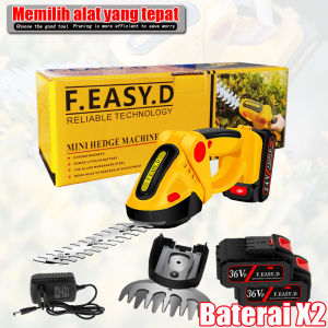 2x 24Volt Baterai 2in1 Alat Potong Rumput Elektrik Mesin Pemotong Rumput Cordless Garden Shear Set Tanaman Gunting Rumput Daun Gunting Portabel Pisau Potong Rumput Pangkas Pagar Hedge Trimmer