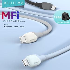 KUULAA [ Apple MFi Certified ] For i phone 14 13 12 PD 30W USB C Fat Charging MFi Cable USB A 2.4A iPhone Cable Made For iPhone 15 14 13 12 11 iPad Fast Charging  Cable USB C/USB A to Lightning Silicone Cable