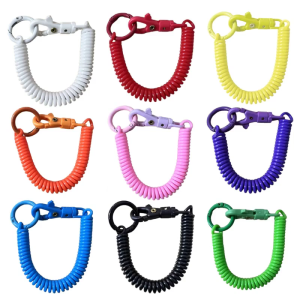 Retractable Keychain Zinc Alloy Key Holder Colors Key Chain for Backpack Stretchy Spirals Keyring Coil Spring Keychain
