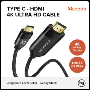 [SG] Mcdodo Type C to HDMI Cable 4K/60fps Ultra HD | 2 Meter | Compatible with Mobile Phone Laptop Tablet Projector PS4 TV Monitor