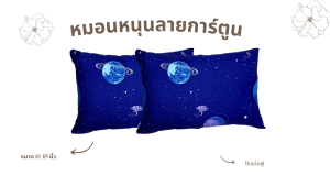 Zenillow หมอนหนุนลายการ์ตูน Spunbond Fiber  ขนาดมาตรฐาน 18x26.5 นิ้ว  ปลอดภัยจากเชื้อโรคและแบคทีเรีย