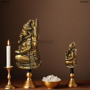 [COD] REMAI0 1 3PCS Asia India Thailand Elephant God Figure Sculpture Mini Vintage Brass Ganesha Statue Home Office Desk Decorative Ornament Gift