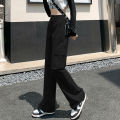 Seluar Slack Perempuan Retro Hottie Design Cargo Pants Women High Waisted Thin Straight Casual Wide Leg Pants. 
