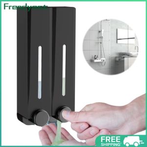 COD [Free Shipping] Shower Soap Dispenser No Drill Wall-Mounted Bathroom Soap Holder with Transparent Container for Easy Refill