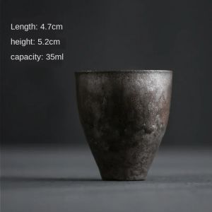 FFBH Firewood teacup Japanese-style tasting cup small stoneware master single cup handmade ceramic Kungfu tea set 9Q4T2