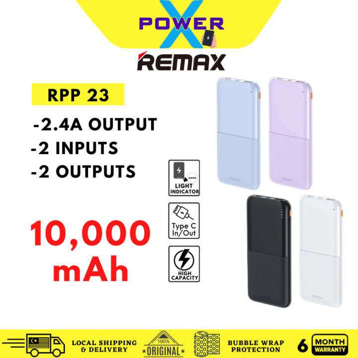 Remax RPP-23 10000mAh 2 Outputs Slim Power Bank Nipis Size 2.4A ...