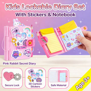 Girls Secret Notebook Girls Pink Rabbit Stationery with Lock Girls Playhouse Toy Gift for Kids