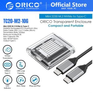 [AIM RESOURCES] ORICO 2230 M.2 NVMe 10GBPS Speed SSD Enclosure Support 2TB (TC20-M2-10G)