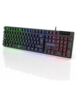 Bàn phím giả cơ chơi game EZONTEQ WEAVER E11 yên tĩnh chóng ồn mỏng nhẹ bền tiện dụng chống nước led RGB 7 màu