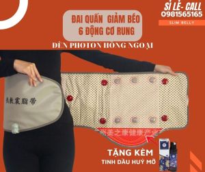 💪 Sale sock 💪 Đai quấn nóng giảm béo bụng có đèn Photon hồng ngoại 6 động cơ rung nóng