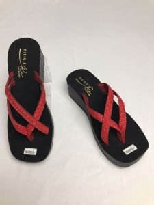 sandal wedges wanita terbaru simple berkelip keren tren kekinian sandal wanita kasualan