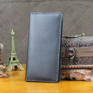 FANCODI Luxury Handmade Genuine Leather Overseas Travel Passport Wallet For Men Pure Cowhide Bifold Long Wallet Male Outdoor Leisure Women Clutch Vintage Purse Money Clip with Passport holder Money Bag WF222