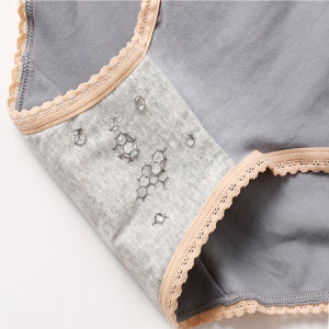 Womens Cotton Briefs Stretch Modal Female Underwear Lace Classic Waistline Girls Underpants Lingerie Panties - Set of 5 (HY18H0070)