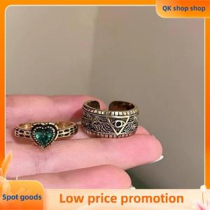 ✨QK shop✨ Y2k Demon Heart Zircon Opening Adjustable Rings For Women Vintage Personality Rings Party Jewelry Accessories Gifts