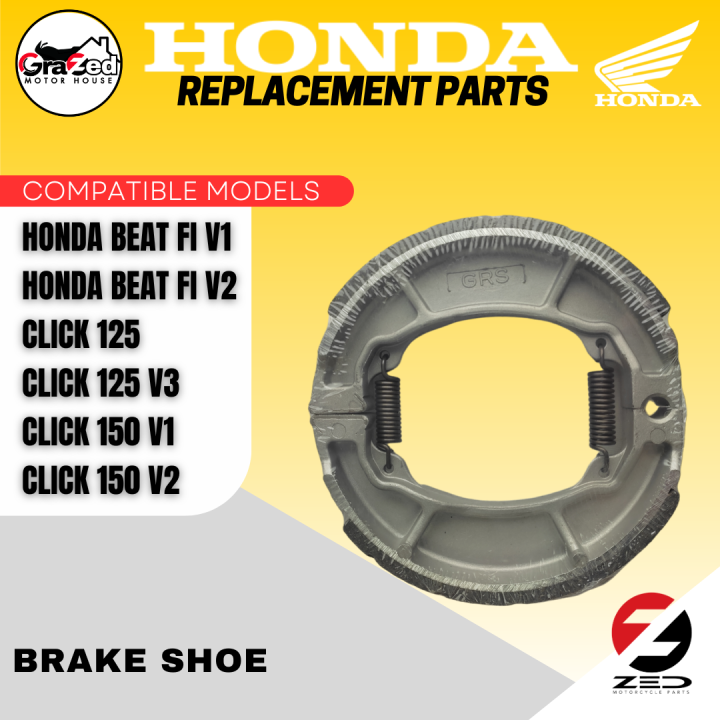 BRAKE SHOE for Honda Beat FI V1 / V2
Click 125/150 V1, V2
Click 125 V3(Replacement)