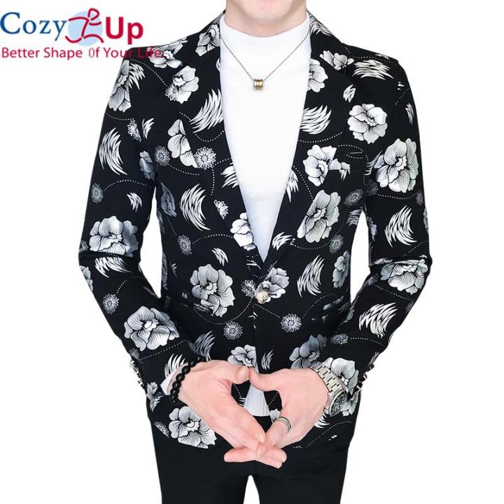 Cozy Up Mens Formal Wear Casual Wedding Suit British Style Print