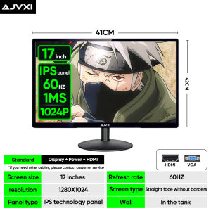 AJVXI 27inch Computer Monitor 24/22/20/17 Inch Full HD IPS Monitor 75Hz/165HZ 1080P HDMI/VGA Supports Wall Mount Frameless Gaming Laptop Office Design 2KMonitor