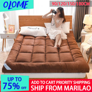 【Thicken】Mattress Topper Foldable Mattress 1.2m/1.8m*2m QUEEN KING Tatami velvet Bed Sheet Fitted mattress topper foam bed matress pad matress topper single tatami bed uratex folding mattress salem bed mattress queen size matress