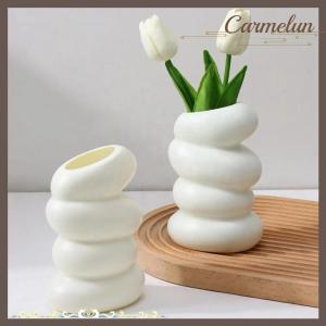 [Carmelun] แจกันพลาสติกทรงเกลียวภาชนะจัดดอกไม้แนวนอร์ดิกสำหรับตกแต่งบ้านในห้องครัวห้องนั่งเล่น
